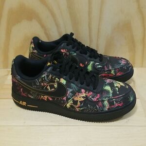 Nike Air Force 1 LV8 Floral Black  Black Multi Color Rare Mens sz 9, Wmn's 10.5
